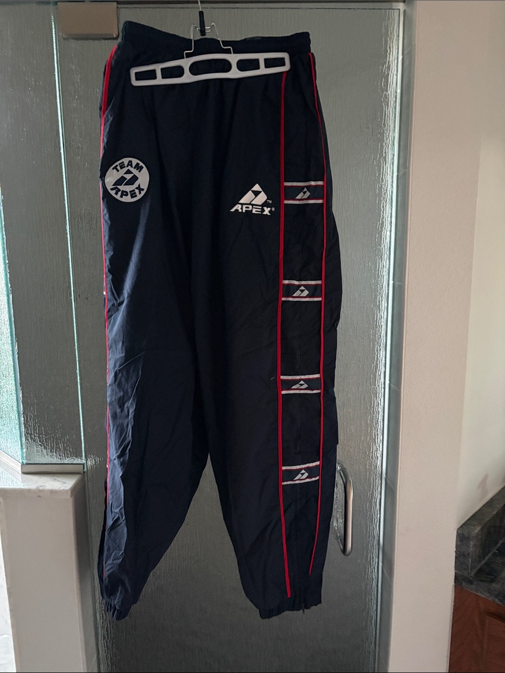 Apex Navy Joggers with Red Piping and Logo